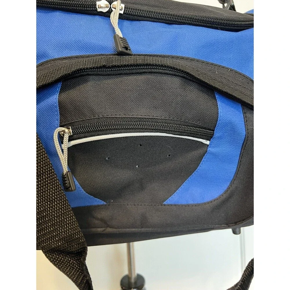 600D Poly Blue Sports Duffel Bag KD4205 Medium Travel Carry On Gym Carryall